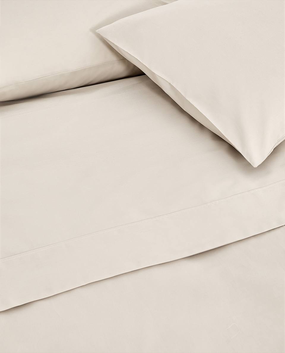 Zara Home mô hình cơ bản màu be của dệt chặt bông tấm top Single Double duy nhất mảnh 40005089711 - Khăn trải giường ga giường màu xám