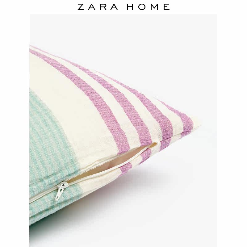 Zara Home Striped Lightweight Chiffon Cotton Cushion Cover Pillow Case Sofa Square Pillow