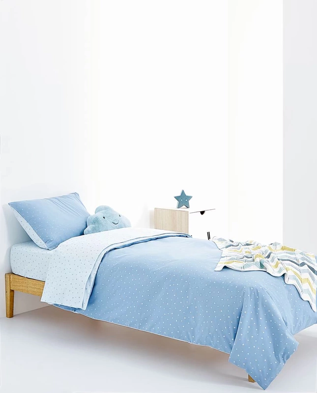 Zara Home KIDS loạt Blue Star trẻ em hai mặt in dệt chặt bông chăn 47382088400 - Quilt Covers