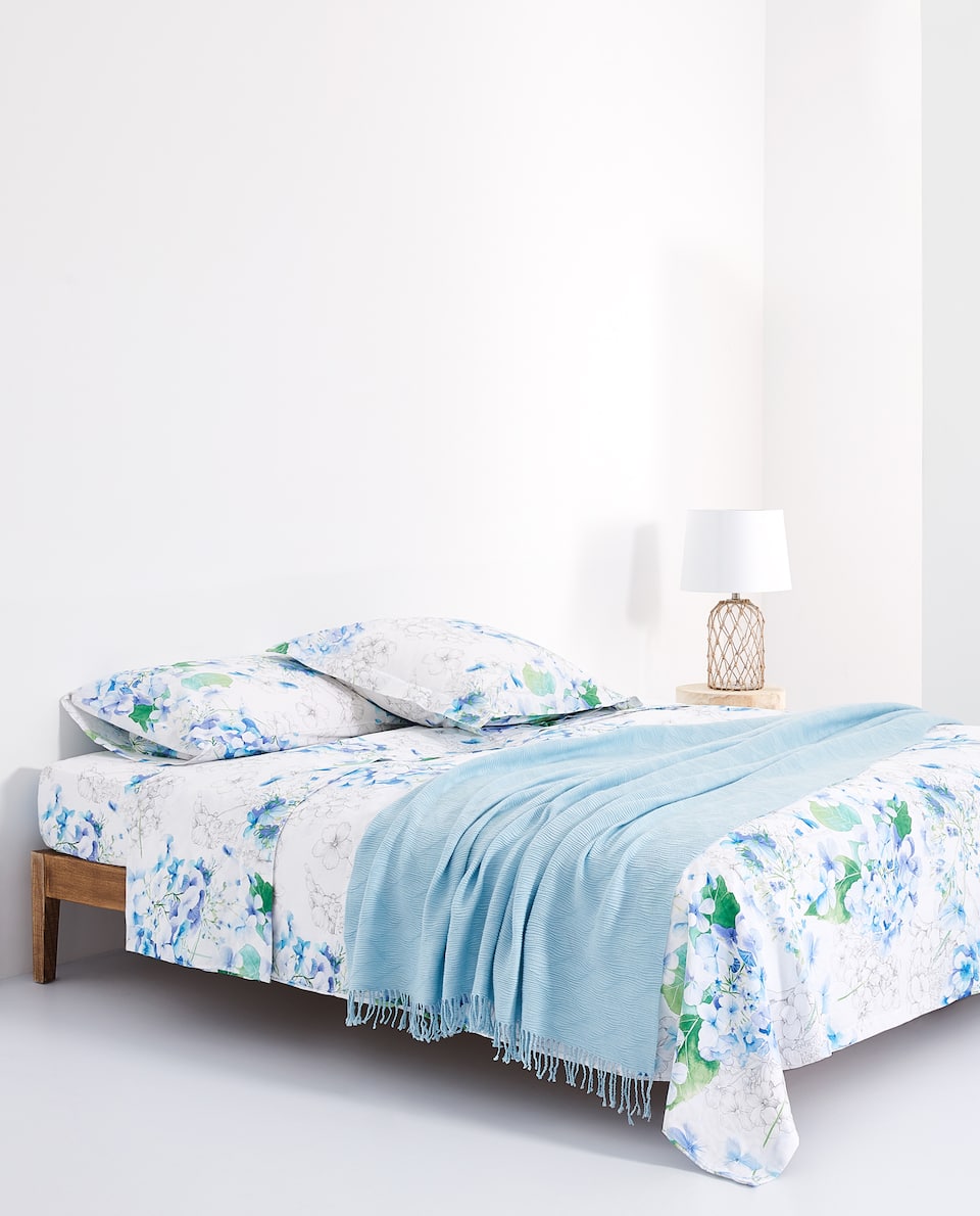 Zara Home Châu Âu màu nước in chăn bông bao gồm đôi bông quilt bìa đơn mảnh 47202088999 - Quilt Covers mền