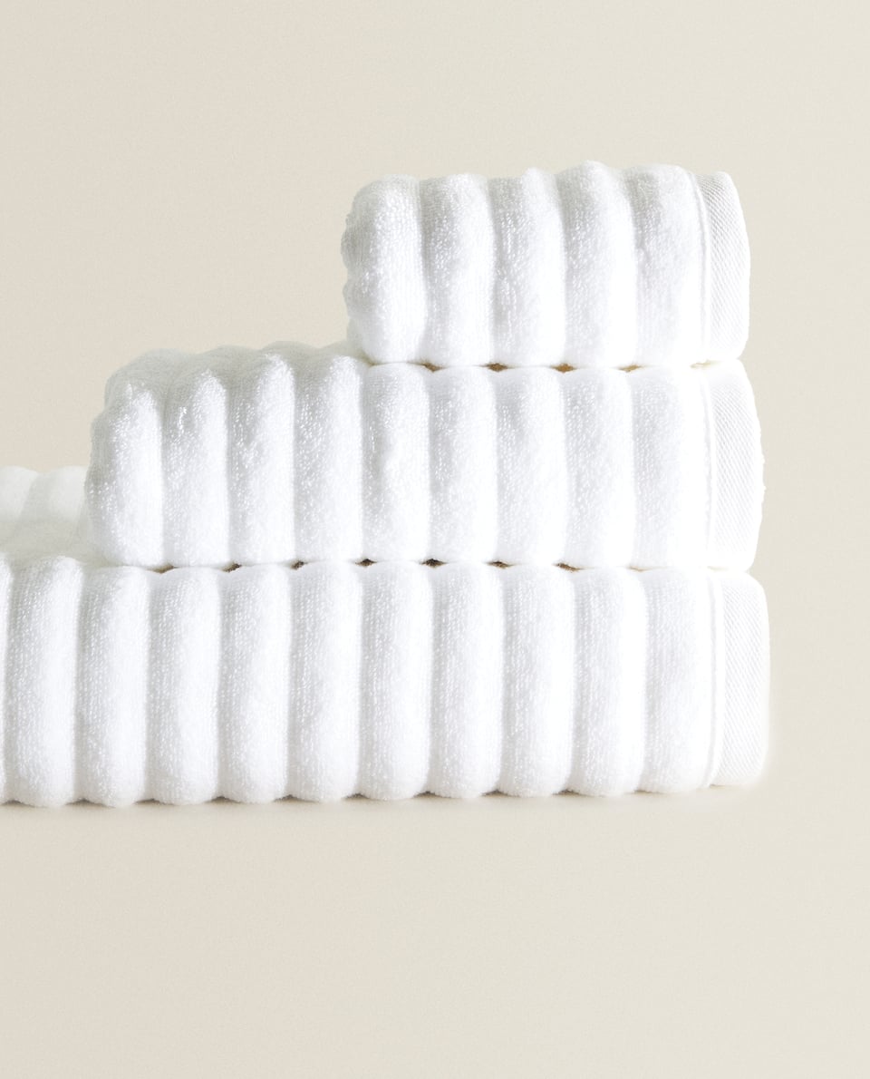 Zara Home dòng thiết kế khăn trắng bông đơn giản Châu Âu dành cho người lớn 41755013250 - Khăn tắm / áo choàng tắm khăn tắm cotton