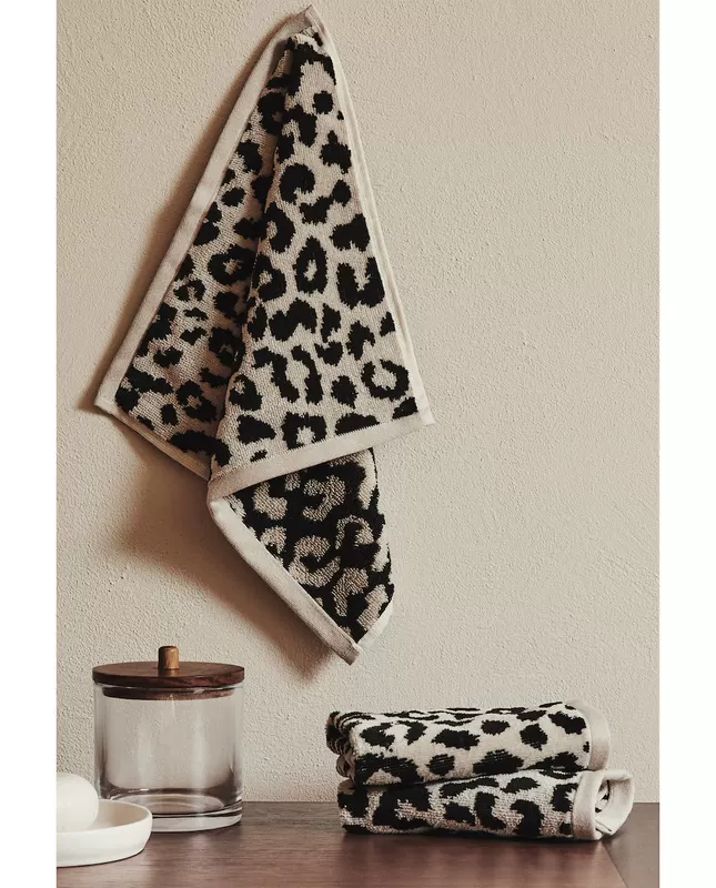 Zara Home European Leopard Print Design Cotton Wash Khăn tắm 3 mảnh bộ 41870002999 - Khăn tắm / áo choàng tắm