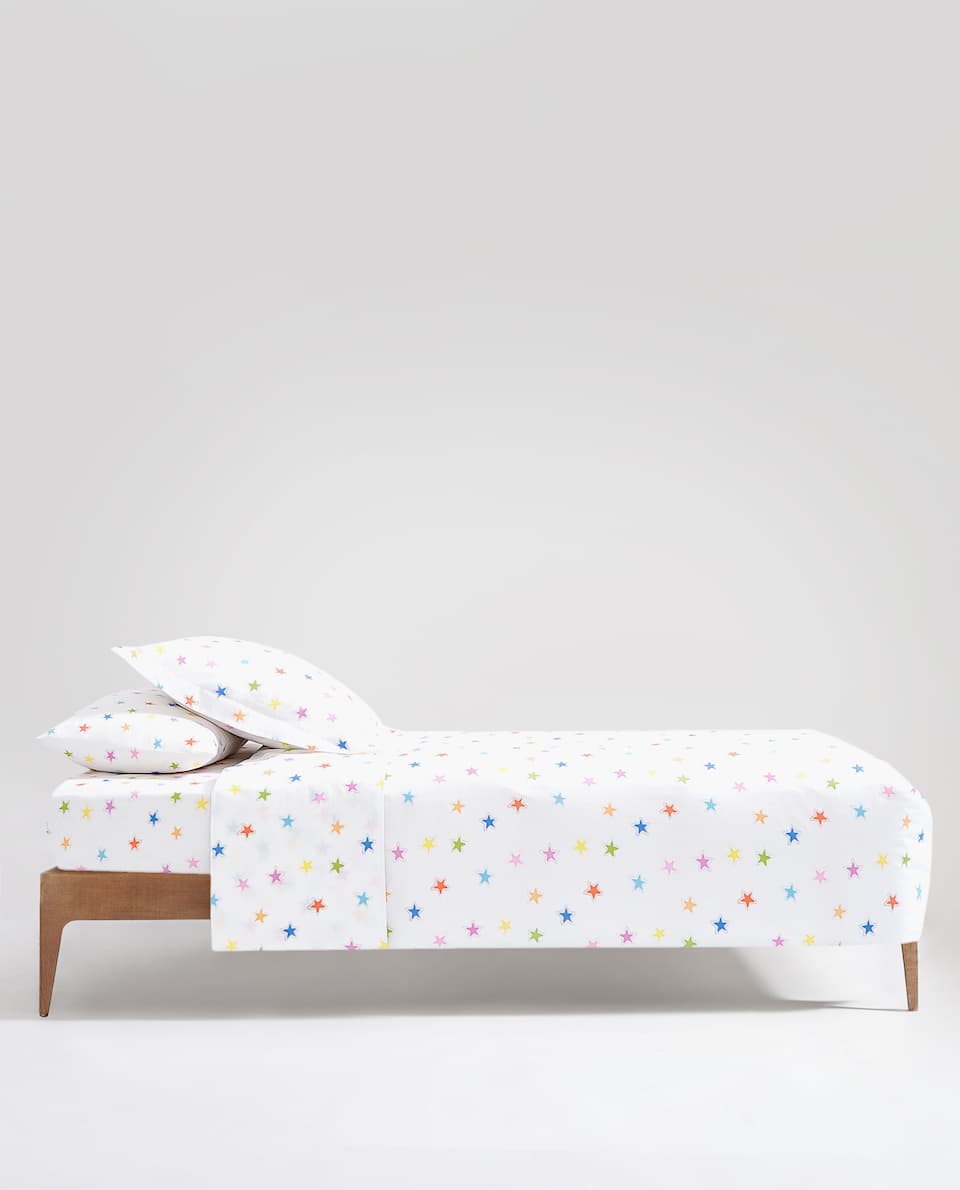 Zara Home KIDS sê-ri in nhiều màu sao in giường linen sản phẩm giường trẻ em 47412900999 - Trang bị Covers Mẫu ga phủ giường