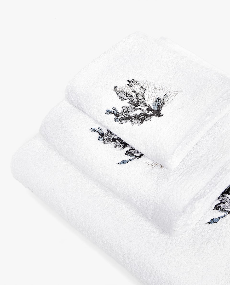 Khăn thêu tương phản Zara Home 41459013250 - Khăn tắm / áo choàng tắm khăn mặt khô