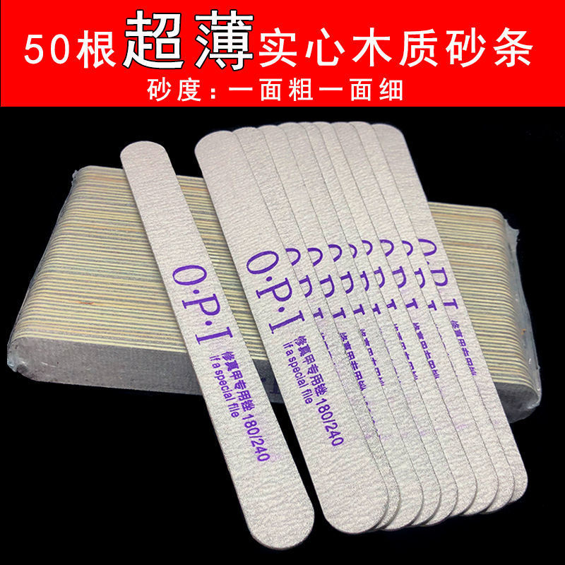 Nail Art Ultra-Thin Wooden File Double-Sided Shaping and Polishing Strip Nail File Durable Sanding Strip for Nail Salons Coarse and Fine Sand
