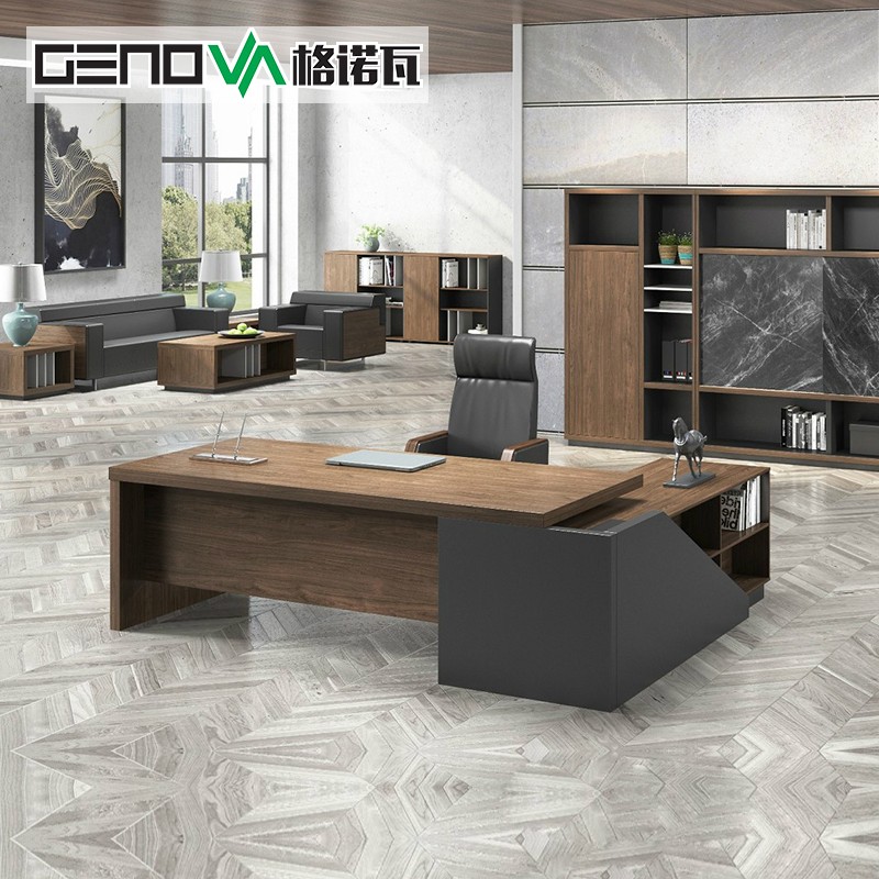 Genova furniture executive desk manager desk boss desk new Chinese-style president desk executive desk supervisor desk bookcase