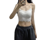 White lace camisole women's inner wear with breast pads, beautiful back tube top, short outer wear, bottoming jazz top for summer