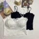 White lace camisole women's inner wear with breast pads, beautiful back tube top, short outer wear, bottoming jazz top for summer