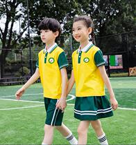 New Kindergarten Garden Suit Summer Clothing Primary School Uniforms Performance Summer Short Sleeve Pure Cotton Short Sleeve Sports Suit Academy