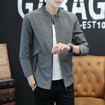 Jacket Mens Spring and Autumn 2021 New Trend Joker Korean Top Stand Collar Slim Tide Brand Casual Mens Coat
