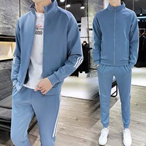 Sports set mens spring and autumn 2021 new running leisure two-piece cotton Tide brand mens sweater Sports