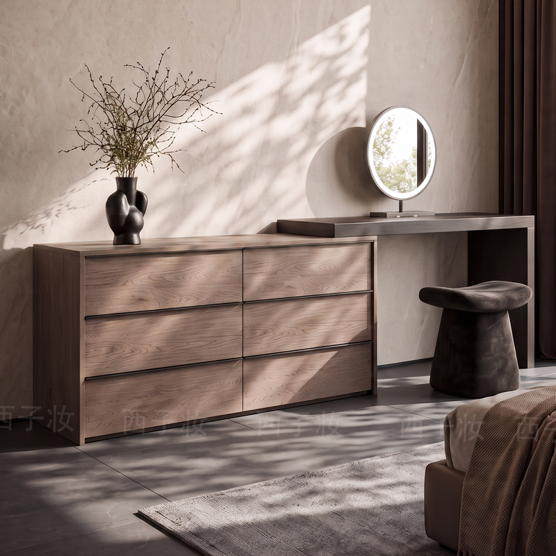 Xizi Makeup Organizer: Mid-Century Style Six-Drawer Dresser, Vanity Table, Bedroom Bedside Table, Corner Desk All in One Xizi Makeup Organizer: Mid-Century Style Six-Drawer Dresser, Vanity Table, Bedroom Bedside Table, Corner Desk All in One