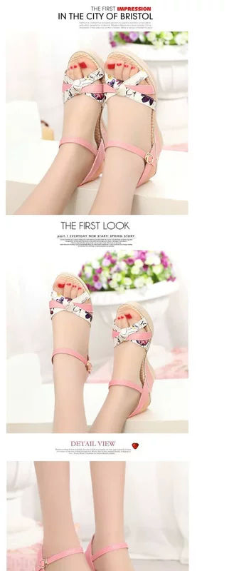 2018 phiên bản Hàn Quốc mới của mẫu giày đế bệt không thấm nước kiểu giày đế xuồng nữ mùa hè size lớn đế dày cao gót thông thường