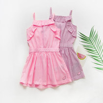 French single S summer girl dress thin girl small clear suspender skirt sleeveless princess dress clearance