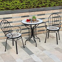 Outdoor Iron Leisure Table and Chair Combined Suite Terrace Courtyard Dessert Western Restaurant Bar Tea Courtesy