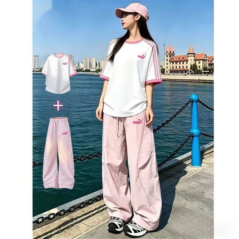 Ole Sportswear Set for Women, Summer 2026 New Style, Loose Casual Short-Sleeved Long Pants, Quick-Drying Two-Piece Set Ole Sportswear Set for Women, Summer 2026 New Style, Loose Casual Short-Sleeved Long Pants, Quick-Drying Two-Piece Set