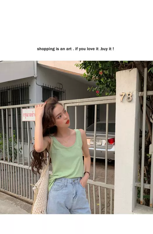 2019 phụ nữ mới port rượu vang retro chic sling đáy áo không tay đan áo vest nữ mùa hè - Áo ba lỗ áo kiểu nữ đẹp tuổi 35