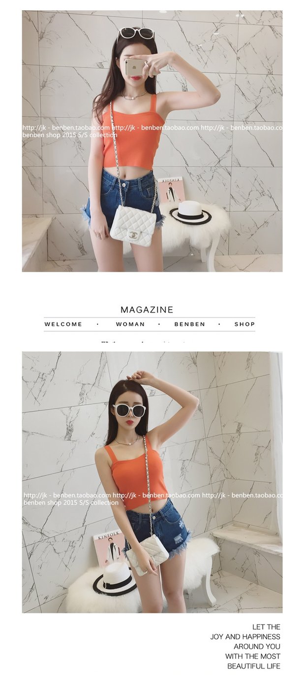 Áo khoác nữ mùa hè 2017 màu yếm hoang dã đan đáy áo sơ mi nữ vest mỏng - Áo ba lỗ đồ vest nữ