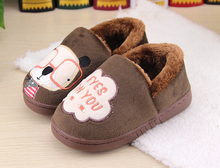 Pantoufles enfants en suède pour hiver - semelle tendon - Ref 1018124 Image 17