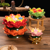 Ceramic lotus lamp lampstand One star Lotus candle holder Three star lamp holder Household candle holder Buddha five star lamp holder Colorful