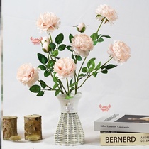 Peony fake flower simulation fake flower ornaments bedroom room fake flower decoration with vase decorative ornaments plastic