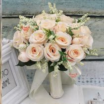 Holding flower Bride wedding bride holding flower photo props European small rose simulation Korean wedding bouquet