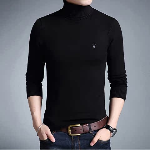 Playboy áo len cao cổ nam mùa đông trẻ trung màu rắn chạm đáy áo len nam phiên bản Hàn Quốc của xu hướng áo len shop áo hoodie nam