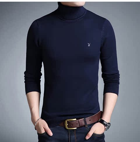Playboy áo len cao cổ nam mùa đông trẻ trung màu rắn chạm đáy áo len nam phiên bản Hàn Quốc của xu hướng áo len shop áo hoodie nam