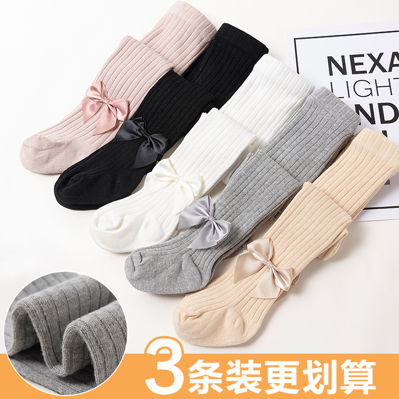 Children's stockings summer thin knee cotton baby pile spring and autumn girls in childhood socks summer