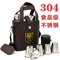 304 stainless steel flagon wine barrel portable outdoor portable wine bottle big barrels 3kg 5kg 7kg household oil drum kettle