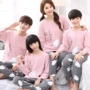 Tình yêu đích thực Bailey đồ ngủ cha mẹ-con phim hoạt hình dễ thương mùa xuân và mùa thu dài tay cotton mẹ và con gái dịch vụ nhà nam nữ đồ ngủ hình thú