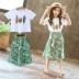 Bộ đồ thời trang hè cho bé gái 2018 mới dành cho trẻ em nước ngoài quần ống rộng hai mảnh Quần bé gái mùa hè Hàn Quốc