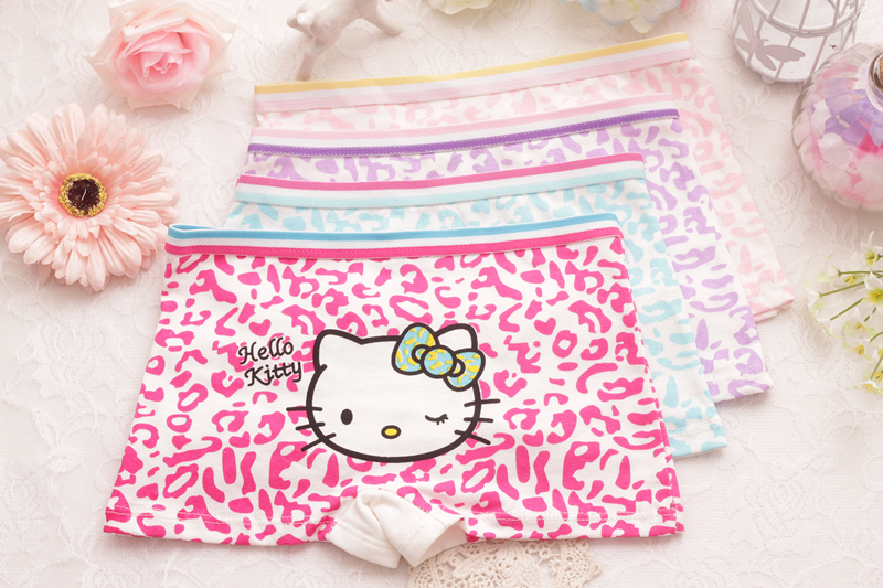 Hello kitty phim hoạt hình dễ thương trẻ em đồ lót bông bé boyshort cô gái đồ lót quần short quần