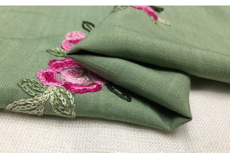 Pháp 3 màu thêu hoa cotton lanh quần áo handmade DIY mùa xuân và áo mùa hè vải nhập khẩu