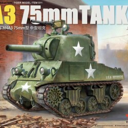 Kaqi Model Tiger 511 Tank Q-Version Assembly Model American M4 Sherman Tank 75mm