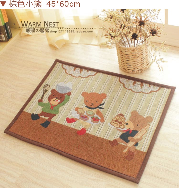 Khử nhiễm, bụi bẩn, làm sạch tốt, thảm chống trượt, dải dài, thảm bếp, thảm cửa, gấu phim hoạt hình, thảm, thảm, thảm thấm - Thảm thảm khách sạn