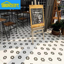 Nordic ins black and white tiles Geometric black and white parquet tiles Kitchen 600x600 tiles Living room bedroom dining room tiles