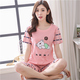 2019 bộ đồ ngủ mùa hè mới Womens ngắn tay 7-quần cotton trẻ em lớn 12-15 tuổi 18 junior nữ sinh trung học.