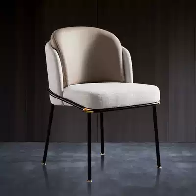Nordic Italian light luxury dining chair fabric leather art chair Nordic modern simple book chair designer model room chair