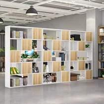 Custom Plaid Cabinet With Door Bookcase Free Combination Simple Bookcase Living-room Disposal Landing Cabinet Bookshelves Fixed