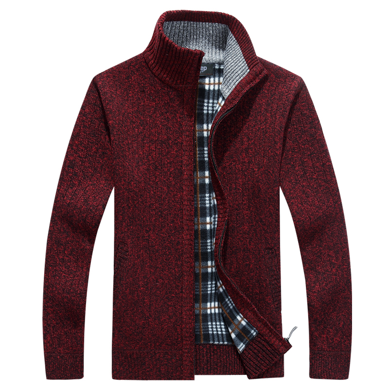 Mùa thu và mùa đông mới NIAN JEEP dày lên cộng với áo len nhung nam áo len len áo len nam size lớn hoodie nam