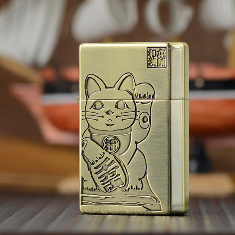 Japan PRINCE Prince Kerosene Lighter Extreme Cool GT Strokes Cat Brass Retro Lighter Original