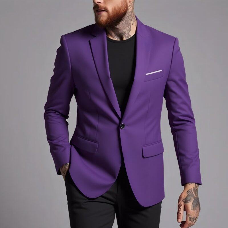 Spring Men's Blazer Business Casual Fashion Slim Fit Suit Casual Single-Breasted Trendy Handsome Top Men's Clothing