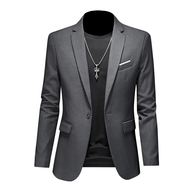 Spring Men's Business Casual Fashion Blazer Slim Fit Plus Size Casual Jacket Single-Breasted Suit Jacket Men's Suit