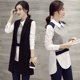 External vest for women autumn 2024 new Korean style spring and autumn waistcoat mid-length women's slim suit vest