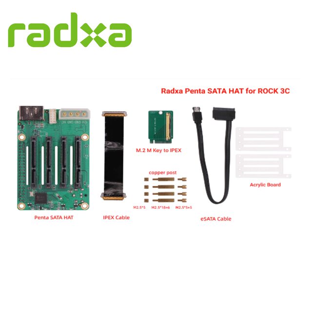 Rock Pi 4 / Rock 5A / Raspberry Pi 5 / Penta Sata Hat Kit