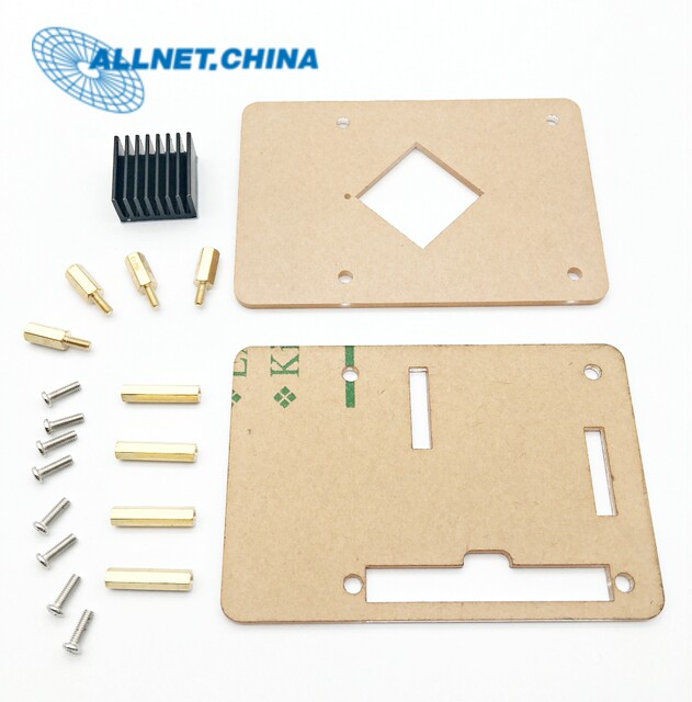Rk3399 Radxa Rock Pi 4 Development Board Acrylic Case + Heatsink