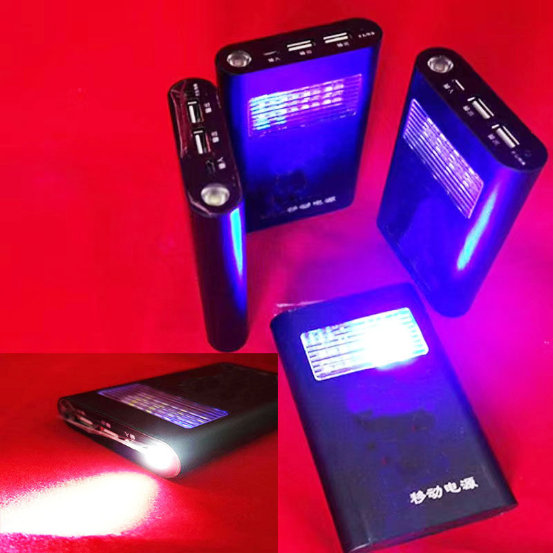 Red Blue Flash LED mobile power supply 12,000 mA strong magnetic emergency lighting high capacity charging treasure
