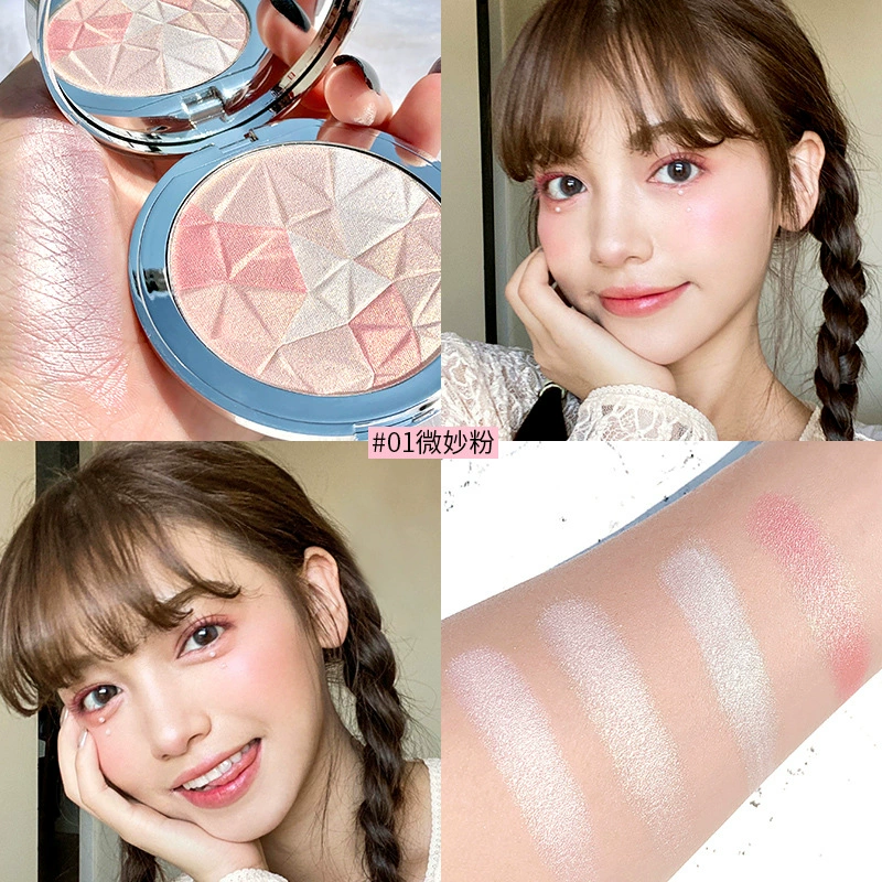 Marco Andy High Gloss Brightening Powder Net Red Stone Pearl Shining High Gloss Repair Powder Tray Unicorn Diamond - Bột nén