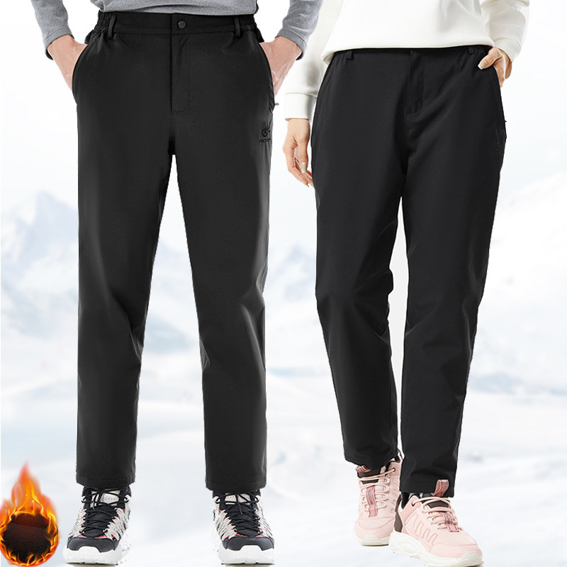 TECOP Tango Outdoor Autumn winter windproof and waterproof hiking soft shell pants for men and women with gush and warm punching pants-Taobao